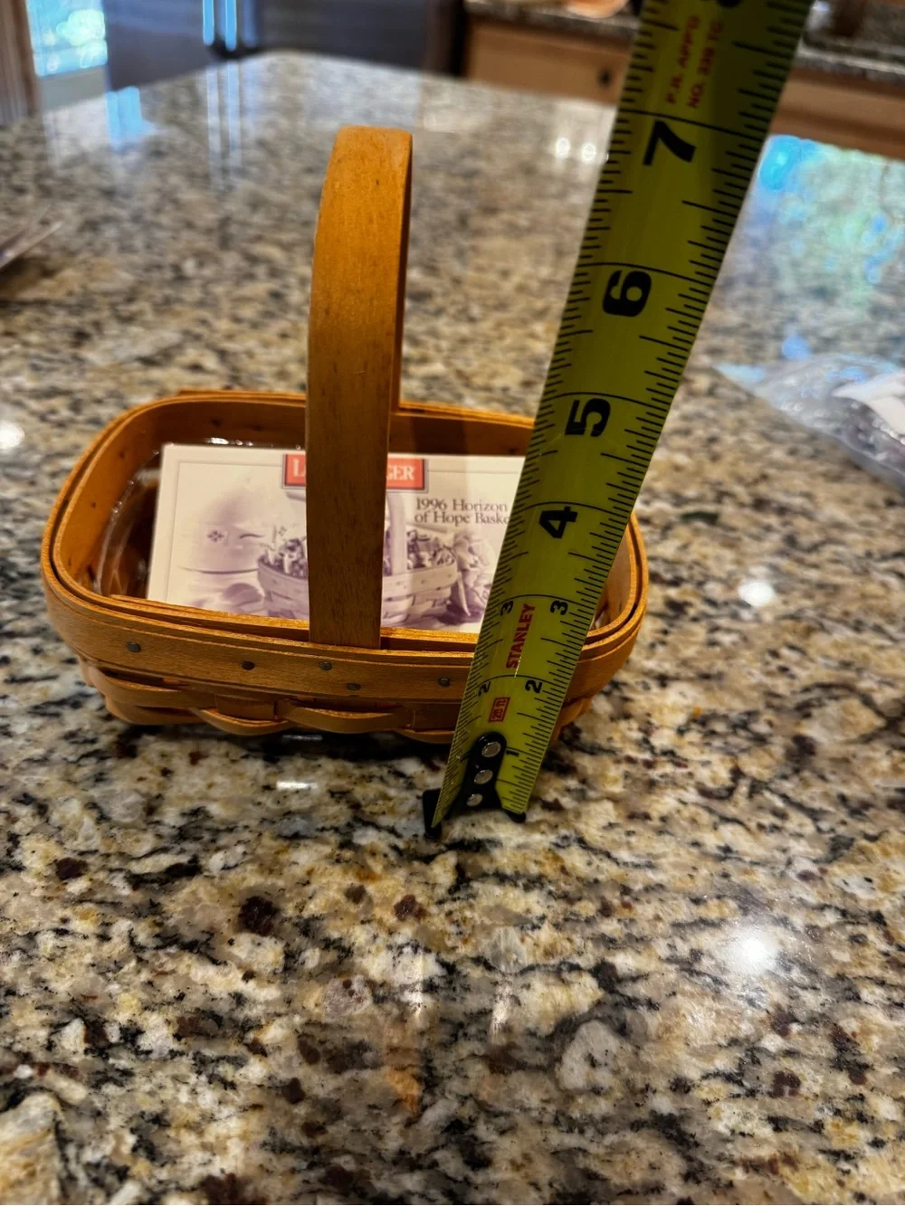 Longaberger Woven Wooden Basket in Warm Honey Brown, like new, never used.